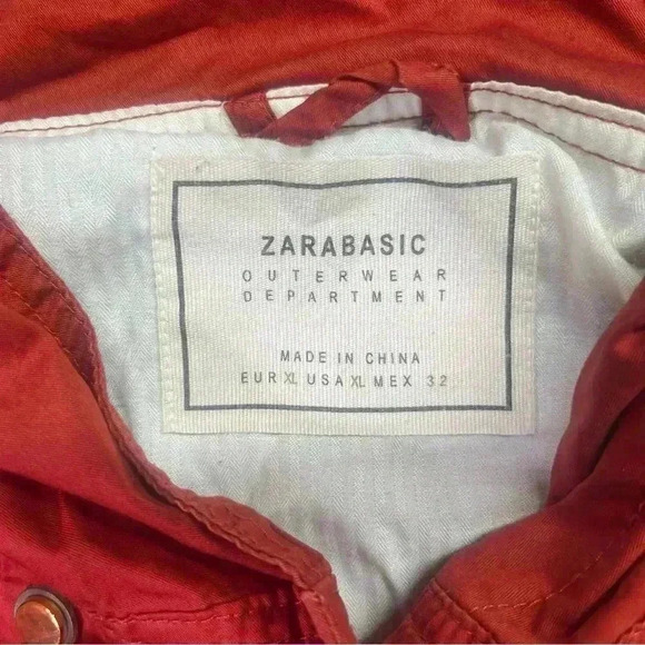 Zara Basic Parka Jacket Coat Womens XL Cinnamon color Cute Pockets fall 1165 - Picture 2 of 6